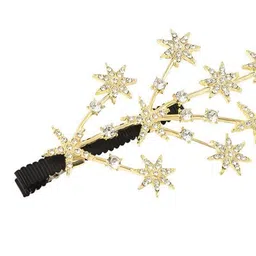 Watch junction Women Set of 2 Branches Shape Embellished Alligator Hair Clip image 5