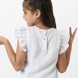 Nauti Nati Flutter Sleeve Applique Crepe Top image 2