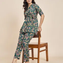 TRUVON FASHIONS Printed Tunic & Trousers Co-Ord image 2