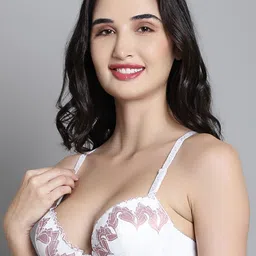 MAKCLAN Floral Bra Medium Coverage Underwired Lightly Padded image 4