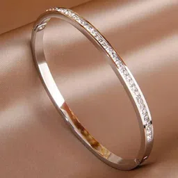 Shining Diva Fashion Women Crystals Silver-Plated Kada Bracelet-picture-31