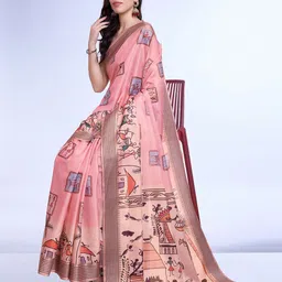 Mitera Ajrak Block Printed Saree image 4