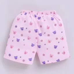 MooNKids Infants Pack Of 3 Printed Pure Cotton Low Rise Briefs R1-MK_Brief_3 pch beig pnk image 4