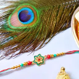 sangria Meenakari Kundan Traditional Handmade Rakhi for Brother-picture-15