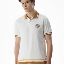 Jack & Jones Floral Printed Polo Collar Cotton T-shirt-picture-21