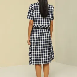 ZAITRA Checked Midi Skirt image 3