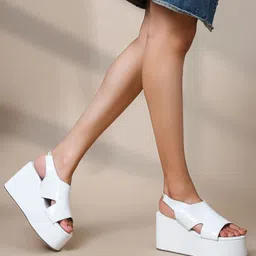 JM Looks Women Backstrap Platform Sandals image 5