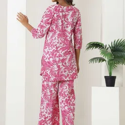 FLAVIA CREATION  Printed Pure Cotton Top With Trousers Co-Ords image 4