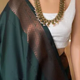 Moda Rapido Ethnic Motifs Zari Pure Silk Handloom Banarasi Saree image 3