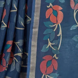 KALINI Floral Printed Saree With Unstitched Blouse Piece image 5