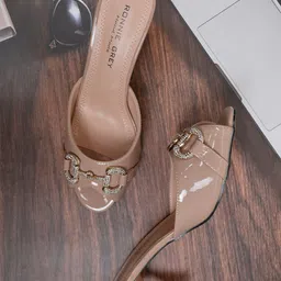 Ronnie Grey PU Kitten Sandals-picture-32