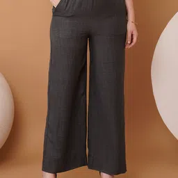 Chemistry Women Original Flared Mid-Rise Cotton Trousers-image-95