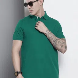 MERRIMENT Men Solid Polo Collar Cotton T-shirt-picture-26