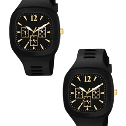 Hala Men Pack of 2 Solid Square Tang Regular Analogue Watches-MILLER-03-picture-39