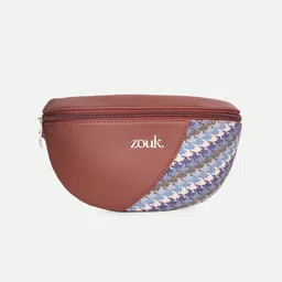 alt by zouk ZOUK Freya Bombay Houndstooth Textured Water Resistant Vegan Leather Waist Pouch-picture-43