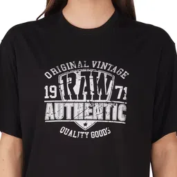 Linoges Typography Printed Round Neck Cotton T-shirt image 4