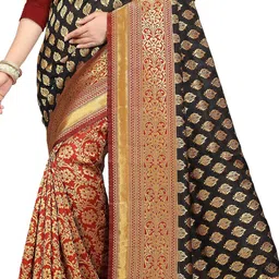 jayant creation Black Art Silk Barasi Sarees image 3