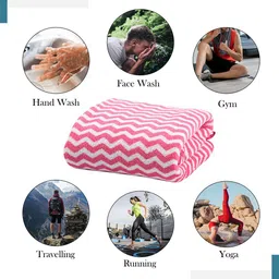 Kuber Industries Pink & White 6-Pcs Printed Microfiber 280 GSM Ultra Absorbent Face Towels image 2