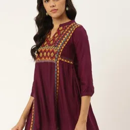 Anouk Print Mandarin Collar Liva Top image 3