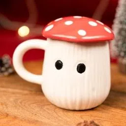 ArteCasa White & Red Handcrafted Printed Ceramic Glossy Mugs Set of Cups and Mugs image 4