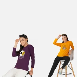 Metronaut Women 2 Printed Bio Finish Applique T-shirt image 3