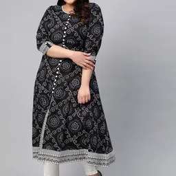IKRASS Women Plus Size Bandhani Printed A-Line Kurta-picture-39