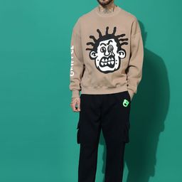 GRIFFEL PrintedRound Neck Long SleevesOversized Sweatshirt & Trackpants-picture-35