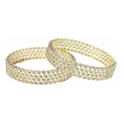 ZULKA Set Of 2 Gold Plated CZ Stone Studded Bangles-picture-23