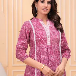 Moda Rapido Women Ethnic Motifs Printed Mandarin Collar A-Line Top-picture-12