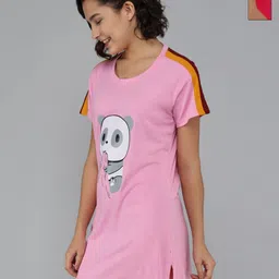 Christy World Animal Printed Pack Of 2 Round Neck Panda Cotton T-shirts-image-74