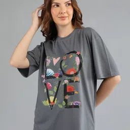 ETC Women Typography Printed Round Neck Oversized T-shirt-picture-11