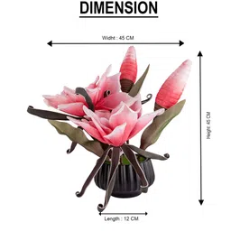 AARVI DECOR STUDIO Pink 1 Pieces Magnolia Artificial Flower With Pot image 4