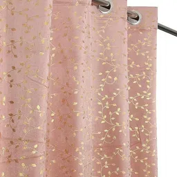 GEET CREATIONS Rose Gold Set of 2 Floral Long Door Curtain image 4