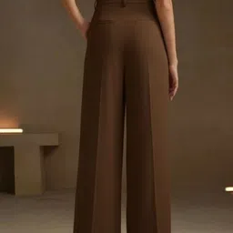 Next One Women Smart Loose Fit High-Rise Easy Wash Pleated Trousers image 4