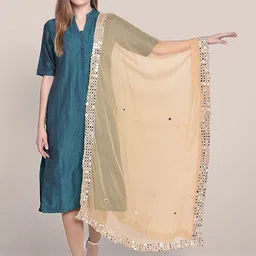 Dupatta Bazaar Ethnic Motifs Embroidered Dupatta with Mirror Work-picture-41