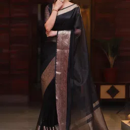 KALINI Woven Design Zari Organza Saree image 2
