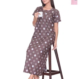 FIRST SLEEP Printed Maxi Nightdress-image-75