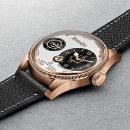 DOUBLERUN Men Dial & Leather Bracelet Style Straps Analogue Chronograph Watch H05N15036 image 5