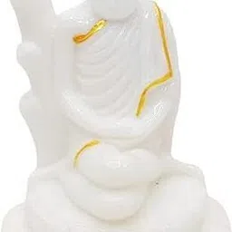 karukrit collections Lokenath Baba Statue Idol Seating in Lotus Hand made Decorative Showpiece - 12 cm-picture-25