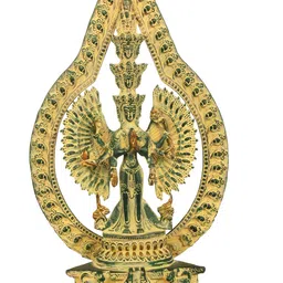 Exotic India Green & Beige Striking Aureole Lord Avalokiteshvara Religious Idol Showpiece-image-28