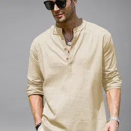 BHUVIKOO Band Collar Long Sleeves Short Kurta-picture-28