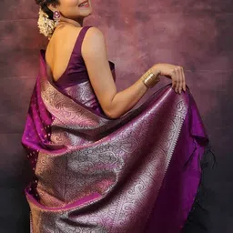 YAMUNE Woven Design Zari Pure Silk Handloom Banarasi Saree image 3