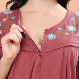 CHUI MUI Embroidered Maxi Nightdress image 3