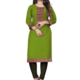 HF HOLYDAY FASHION Women Lace Border Work Straight Kurta-image-28