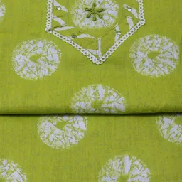 Meena Bazaar Floral Printed Mirror Work Cotton Unstitched Dress Material image 3