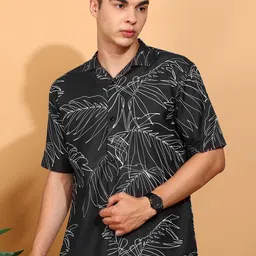 BROWN BROTHERS Floral Printed Short Sleeves Cotton Canvas Shirt-picture-37