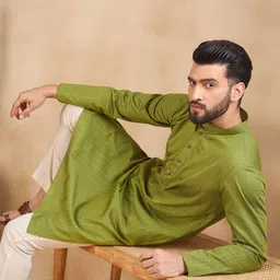 SWAGG INDIA Striped Mandarin Collar Straight Kurta-picture-11