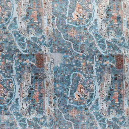 HOMEMONDE Blue & Orange 2 Pieces Printed Black Out Window Curtains image 4