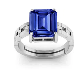 RRVGEM 4.25 Ratti Silver Plated Adjustable Blue Sapphire Ring-picture-26