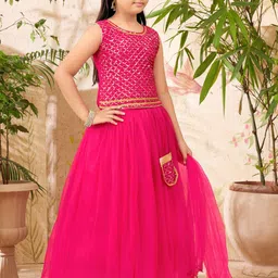 Aarika Girls Embellished Sequinned Ready to Wear Lehenga & Blouse With Dupatta image 3